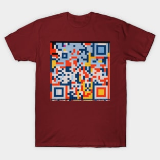 RickRoll QR Code Abstract Painting T-Shirt